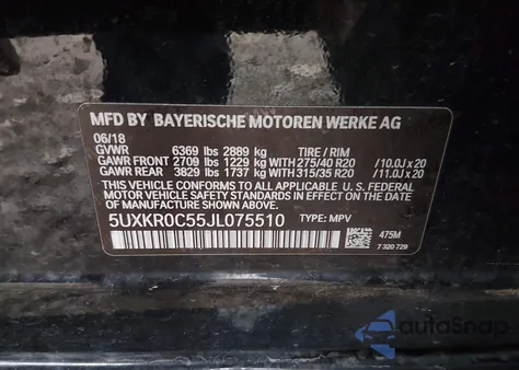 2018 BMW X5 xDrive35I from USA, damaged, VIN 5UXKR0C55JL075510
